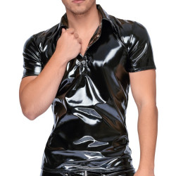 Black Level Men Chemise VINYL POLO Noire